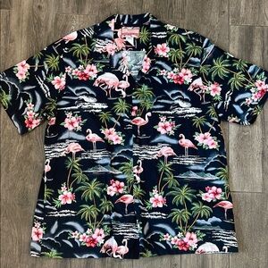 RJC Made in Hawaii Tropical Flamingo Print Men's Shirt